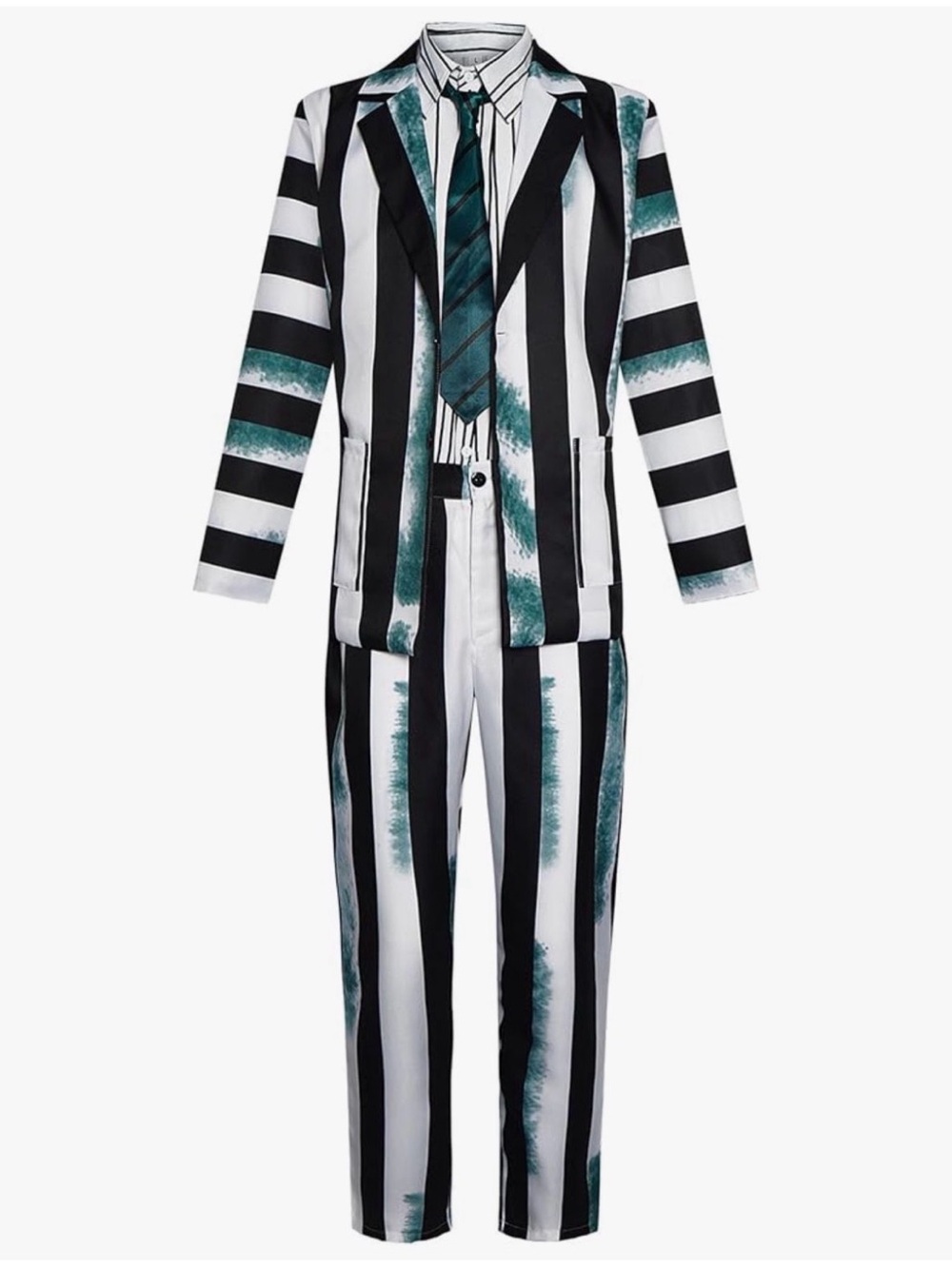 Beetlejuice Striped Shirt, Tie And Pants For Beetlejuice Costume